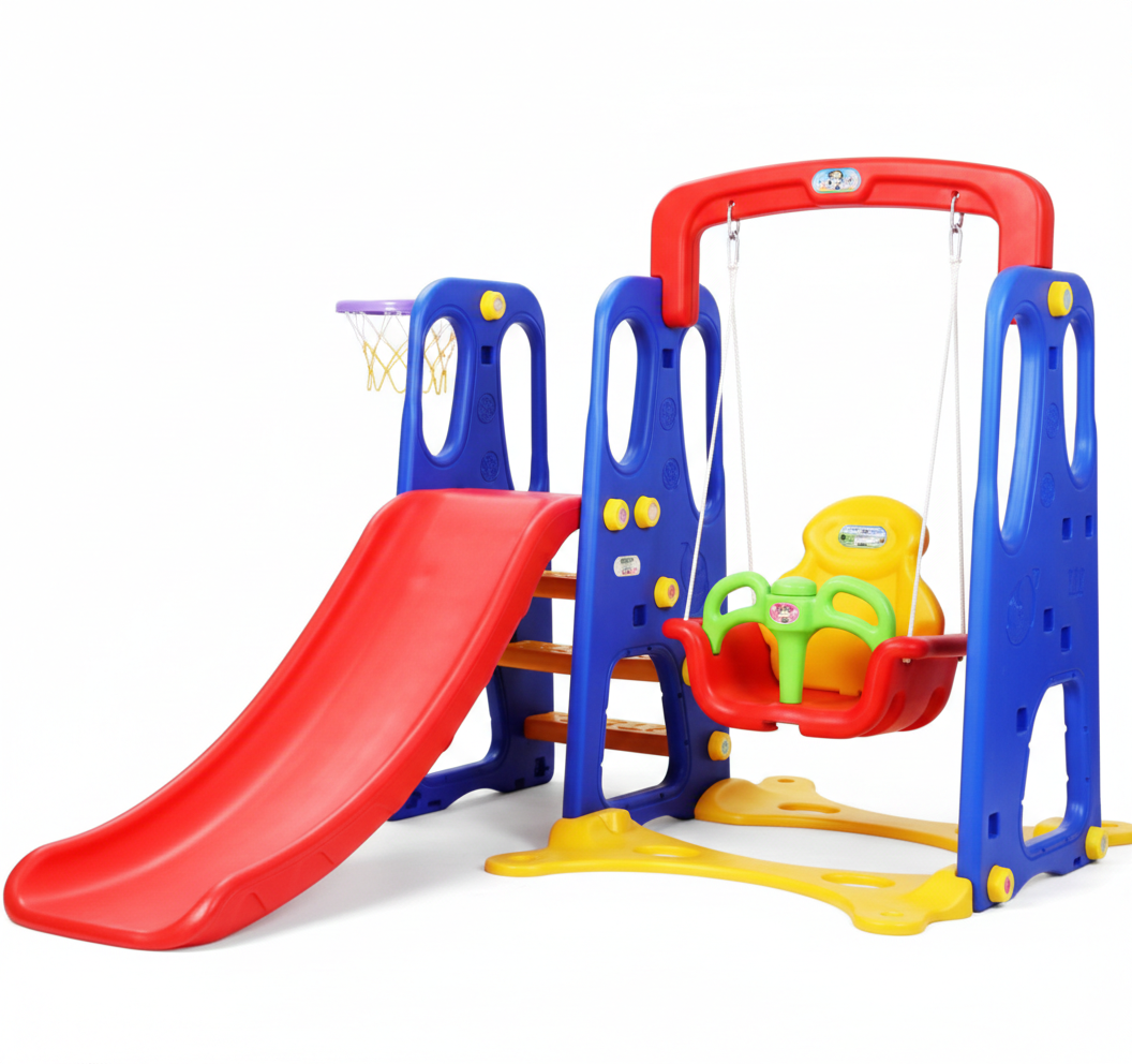Baby Swing / 3 in 1 Playground with Swing, Slide, Basketbal