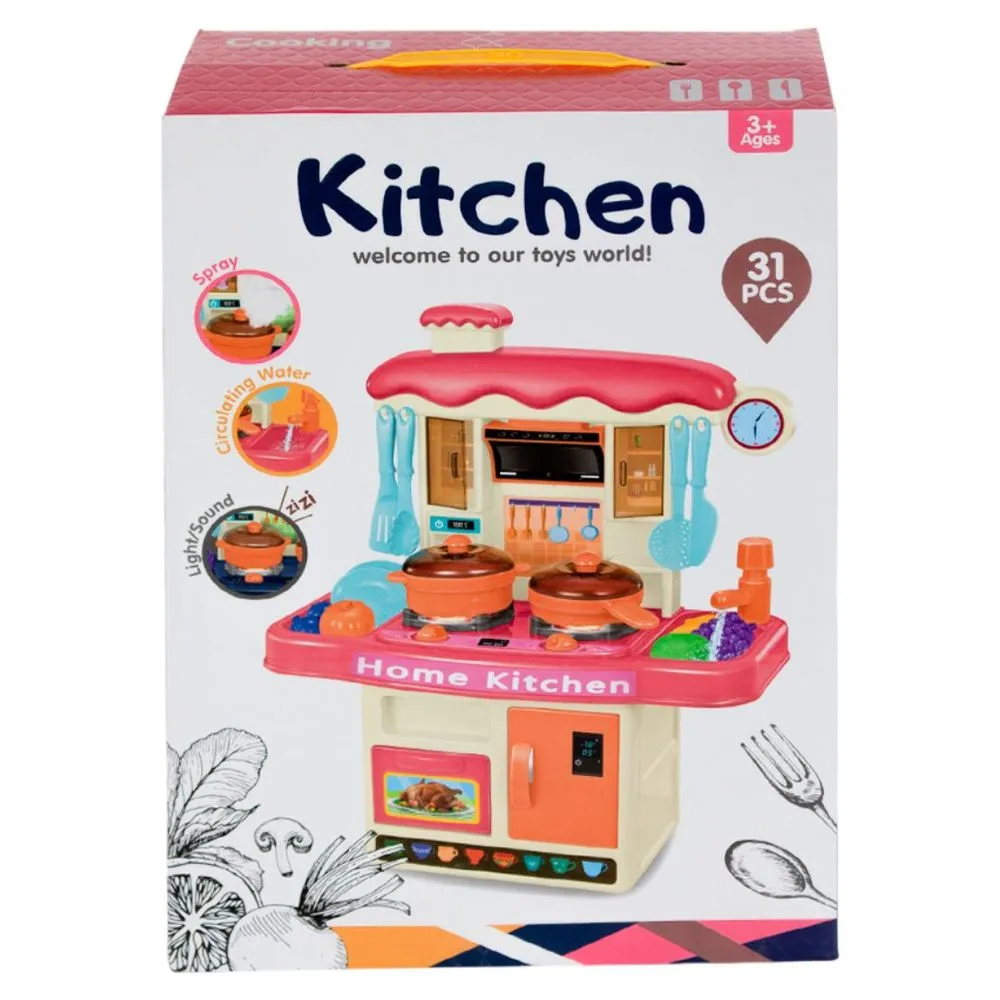 Children's kitchen / play kitchen for toddlers/ mini kitchen toy set with realistic lights